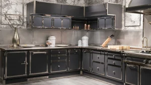 Преимущества и особенности кухонных гарнитуров из нержавеющей стали